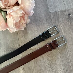 2 Men’s Joseph Abboud Leather Belts Black Brown 36/90
